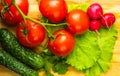 stilllife - tomatoes, cucumbers, lettuce Royalty Free Stock Photo