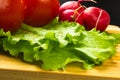 Stilllife - tomatoes, cucumbers, lettuce Royalty Free Stock Photo