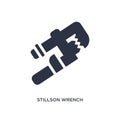 stillson wrench icon on white background. Simple element illustration from tools concept