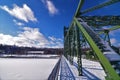 Stillwater aerial lift bridge along the st croix river midway detail Royalty Free Stock Photo