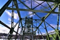 Stillwater aerial lift bridge along the st croix river lift tower Royalty Free Stock Photo