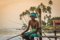 Stilt Fisherman Sri Lanka Traditional Fishing