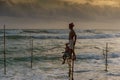 Stilt fisherman in Sri Lanka