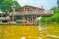 The stilt house in Damnoen Saduak floating market, Thailand