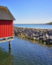 Stilt house at the harbor Weisse Wiek in Boltenhagen on the Baltic Sea. Germany Royalty Free Stock Photo