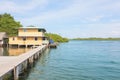 Stilt house over water of the Caribbean sea Royalty Free Stock Photo