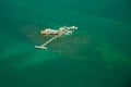 Stilt house and pier in the ocean