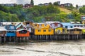 Stilt houses in Castro, Chiloe island (Chile) Royalty Free Stock Photo