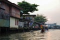 Stilt houses at a klong in Bangkok. Klongs are the canals, that branch off from Chao Phraya river, the big river of Bangkok. The