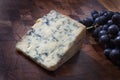 Stilton Blue Cheese with Sable Grapes Royalty Free Stock Photo