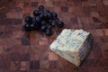 Stilton Blue Cheese with Sable Grapes Royalty Free Stock Photo