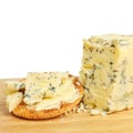 Stilton cheese and biscuit Royalty Free Stock Photo