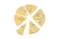Stilton cheese pie chart Royalty Free Stock Photo