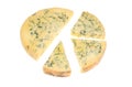 Stilton cheese pie chart Royalty Free Stock Photo