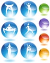 Stilts Stick Figure Crystal Icon Set Royalty Free Stock Photo