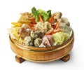 Stim boat Ingredients, prepare in special wooden pot