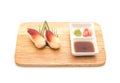 The Stimpson surf (hokkigai) nigiri sushi - japanese food s Royalty Free Stock Photo