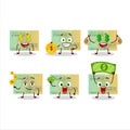 Stimulsus check cartoon character with cute emoticon bring money Royalty Free Stock Photo
