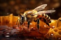 Stinging Shot honey bee. Generate Ai