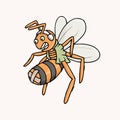 Stingless bee in action illustration