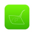 Stingray icon green vector