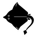 Stingray icon, vector illustration, black sign on isolated background Royalty Free Stock Photo