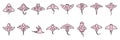 Stingray icons set vector color line Royalty Free Stock Photo