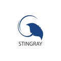 Stingray logo ilustration vector flat design