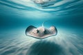 a stingray swimming in clear water close-up Royalty Free Stock Photo