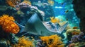 stingray underwater in the coral reef Royalty Free Stock Photo