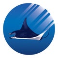 Stingray. Vector illustration decorative background design Royalty Free Stock Photo