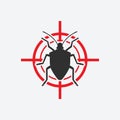 Stink Bug icon red target. Insect pest control sign