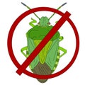 Stink bug or Pentatomidae icon. Vector illustration Royalty Free Stock Photo