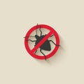 Stink Bug silhouette. Pest icon stop sign