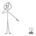 Stinking Feces or Excrement, Vector Cartoon Stick Figure Illustration