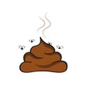 Stinking poop icon with fly Royalty Free Stock Photo