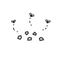 Stinky trash line icon. Clipart image