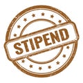 STIPEND text on brown grungy vintage round stamp