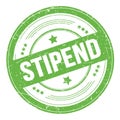 STIPEND text on green round grungy stamp