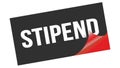 STIPEND text on black red sticker stamp