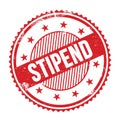 STIPEND text written on red grungy round stamp