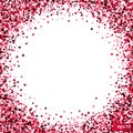 Stipple pattern for design. Colorful minimalistic geometric pattern with randomly located small hearts. Red heart Royalty Free Stock Photo