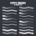 Stipple scatter brush, ink drawing and texturing. Fading gradient. Stippling, dotwork drawing, shading using dots