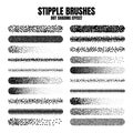 Stipple scatter brush, ink drawing and texturing. Fading gradient. Stippling, dotwork drawing, shading using dots