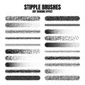 Stipple scatter brush, ink drawing and texturing. Fading gradient. Stippling, dotwork drawing, shading using dots
