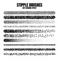 Stipple scatter brush, ink drawing and texturing. Fading gradient. Stippling, dotwork drawing, shading using dots