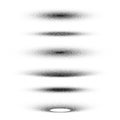 Stipple shadows set, dotted design elements. Fading gradient. Stippling, dotwork drawing, shading using dots. Pixel