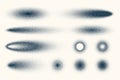 Stipple shadows set, vintage dotted design elements. Fading gradient. Stippling, dotwork drawing, shading using dots