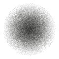 Stipple spray circle. Vector ink dotted monochrome texture. Halftone round gradient