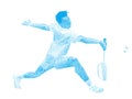 Stippled dots professional badminton player. Vector illustration